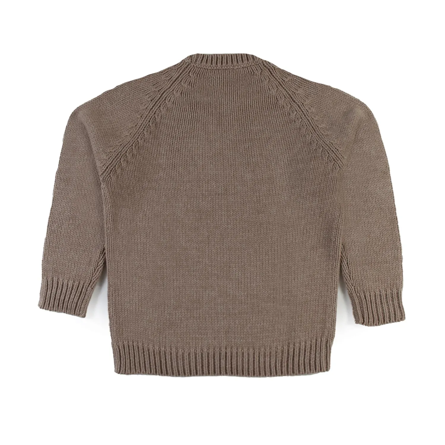 Maglione Armani Beige Con Maxi Aquilotto Panna