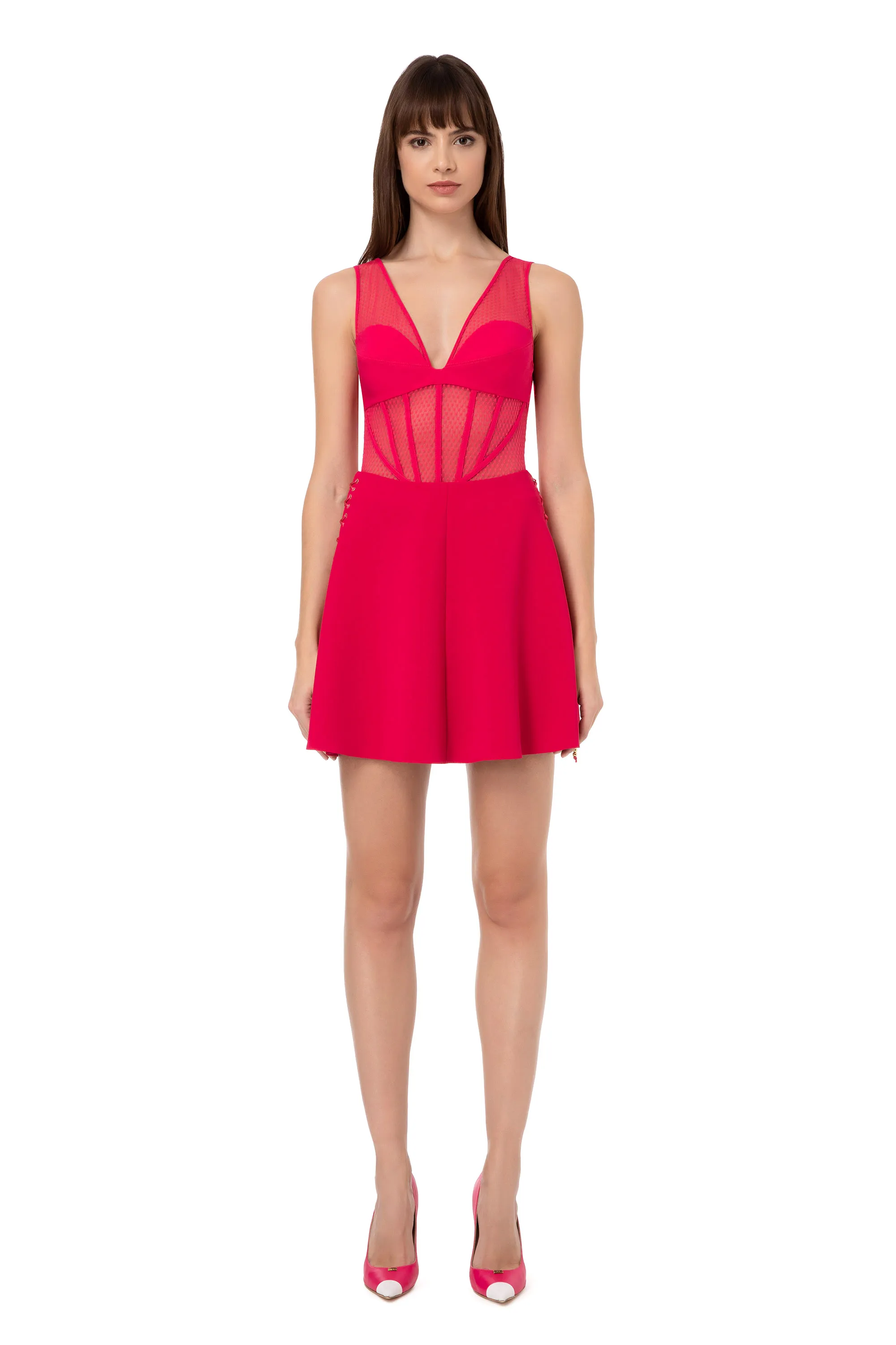 Minigonna con motivo criss cross