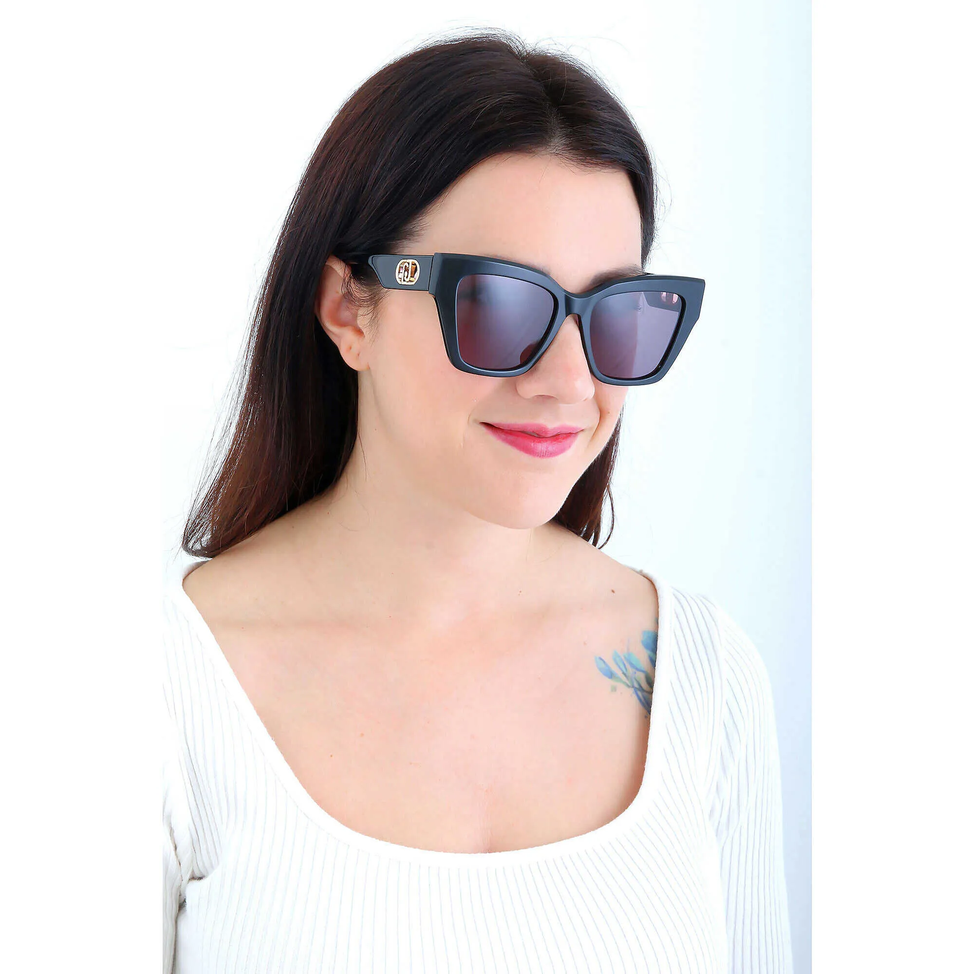 occhiali da sole Liujo neri forma Cat Eye