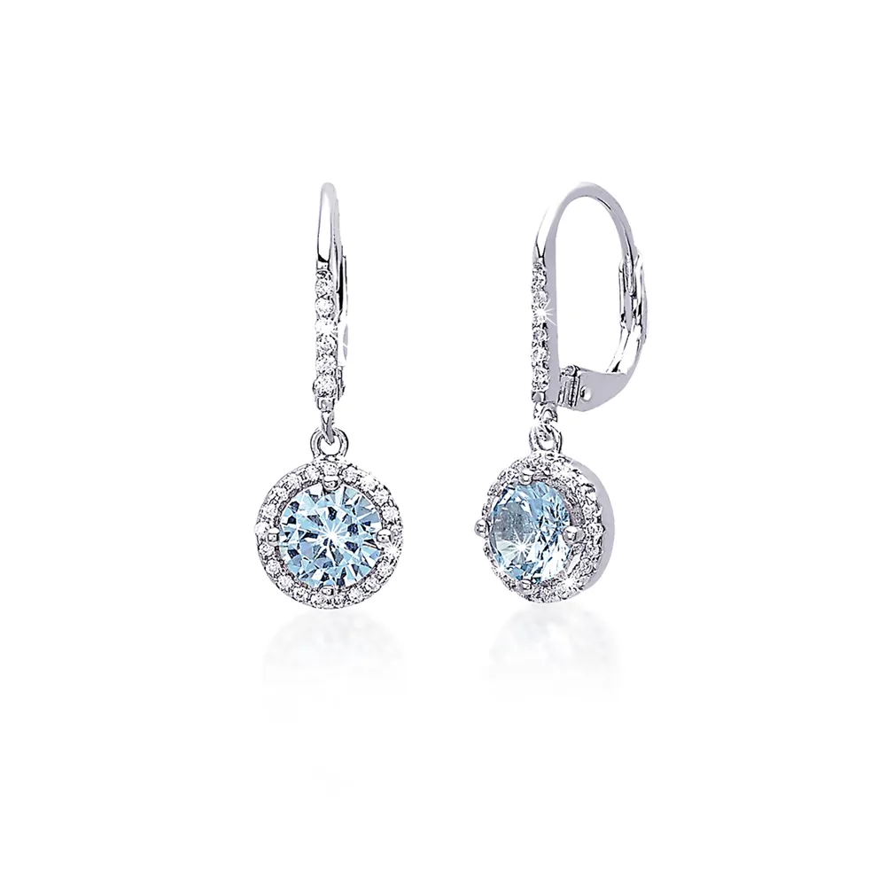 Orecchini Mabina in argento a Pendente color acquamarina 563190