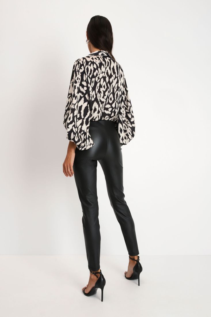 Pantaloni skinny monocolour con vita regolare