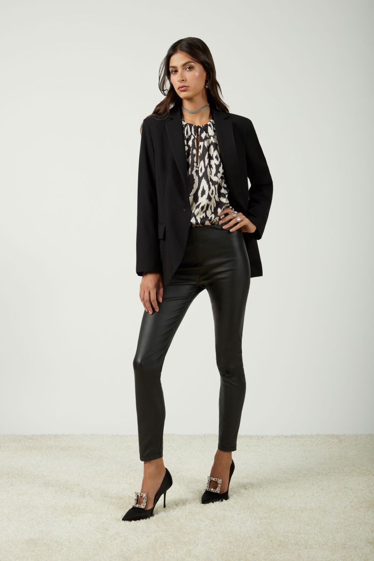 Pantaloni skinny monocolour con vita regolare