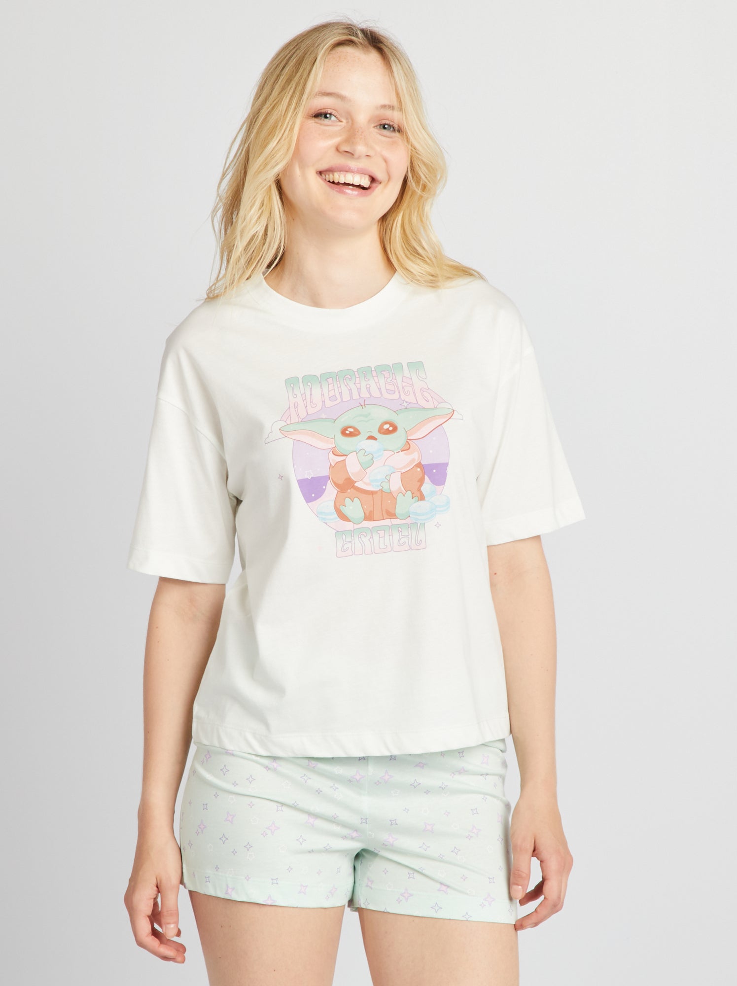 Pigiama t-shirt + shorts 'Star Wars' - VERDE