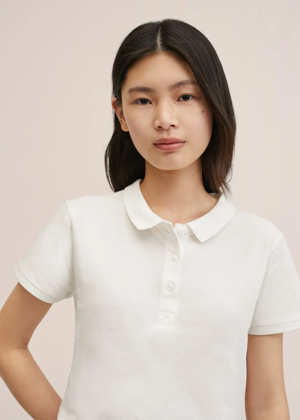 Polo crop cotone