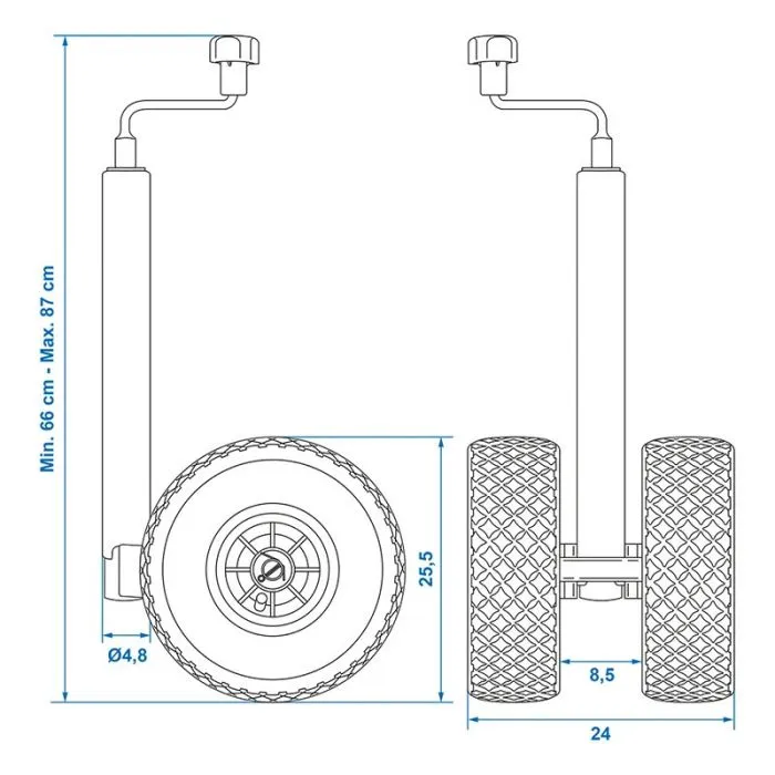 ProPlus ruotino d'appoggio doppio 48 mm.