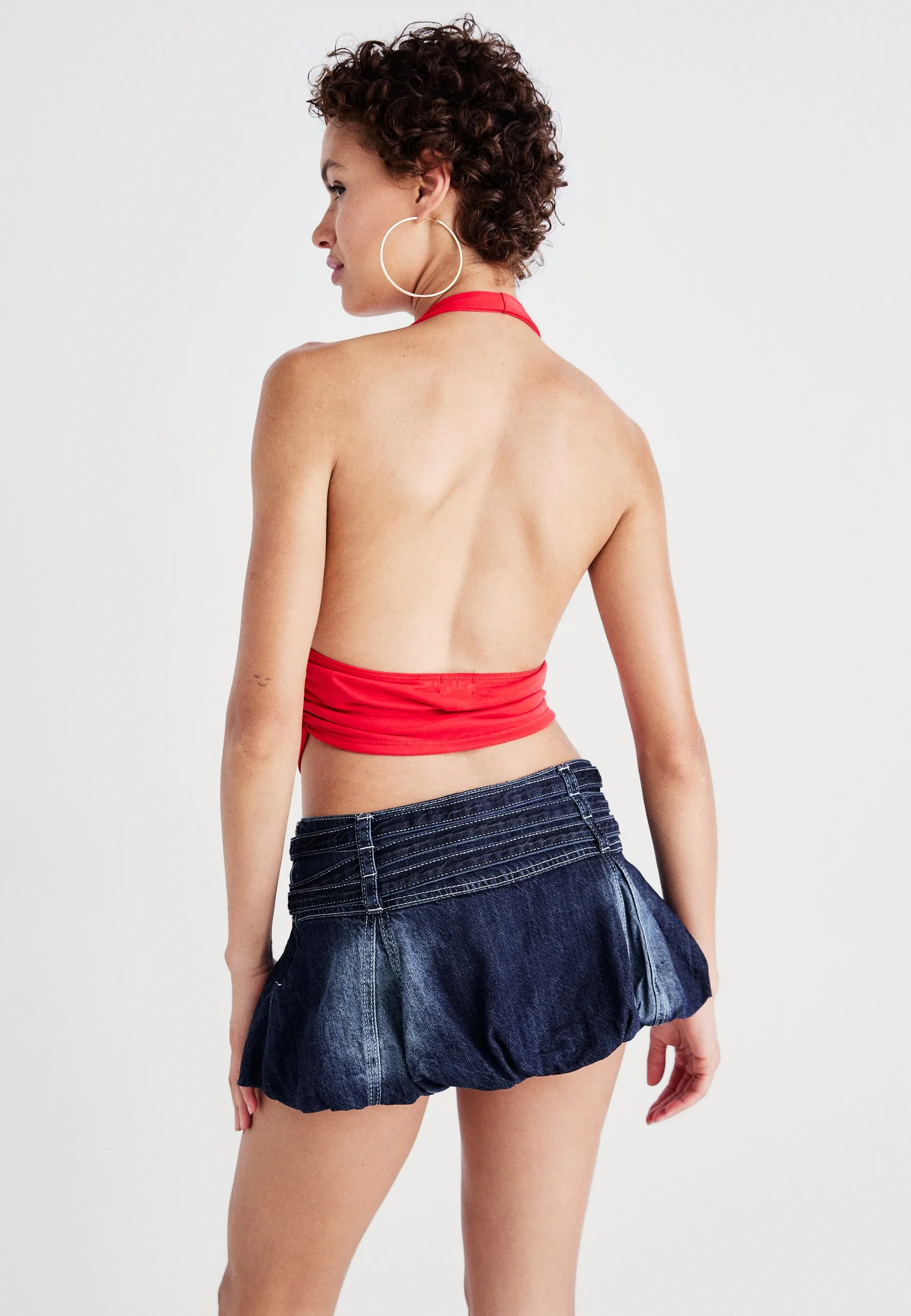 PUFF BALL SKIRT WITH BELT WAISTBAND DETAIL - Gonna a palloncino