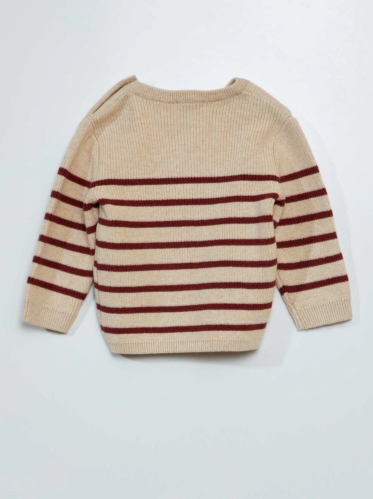 Pullover in maglia punto legaccio - BEIGE