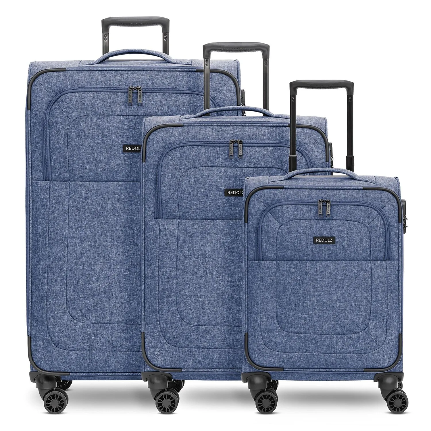 Redolz Essentials 12 THREE SET 4 ruote Set di valigie 3 pezzi con piega di espansione