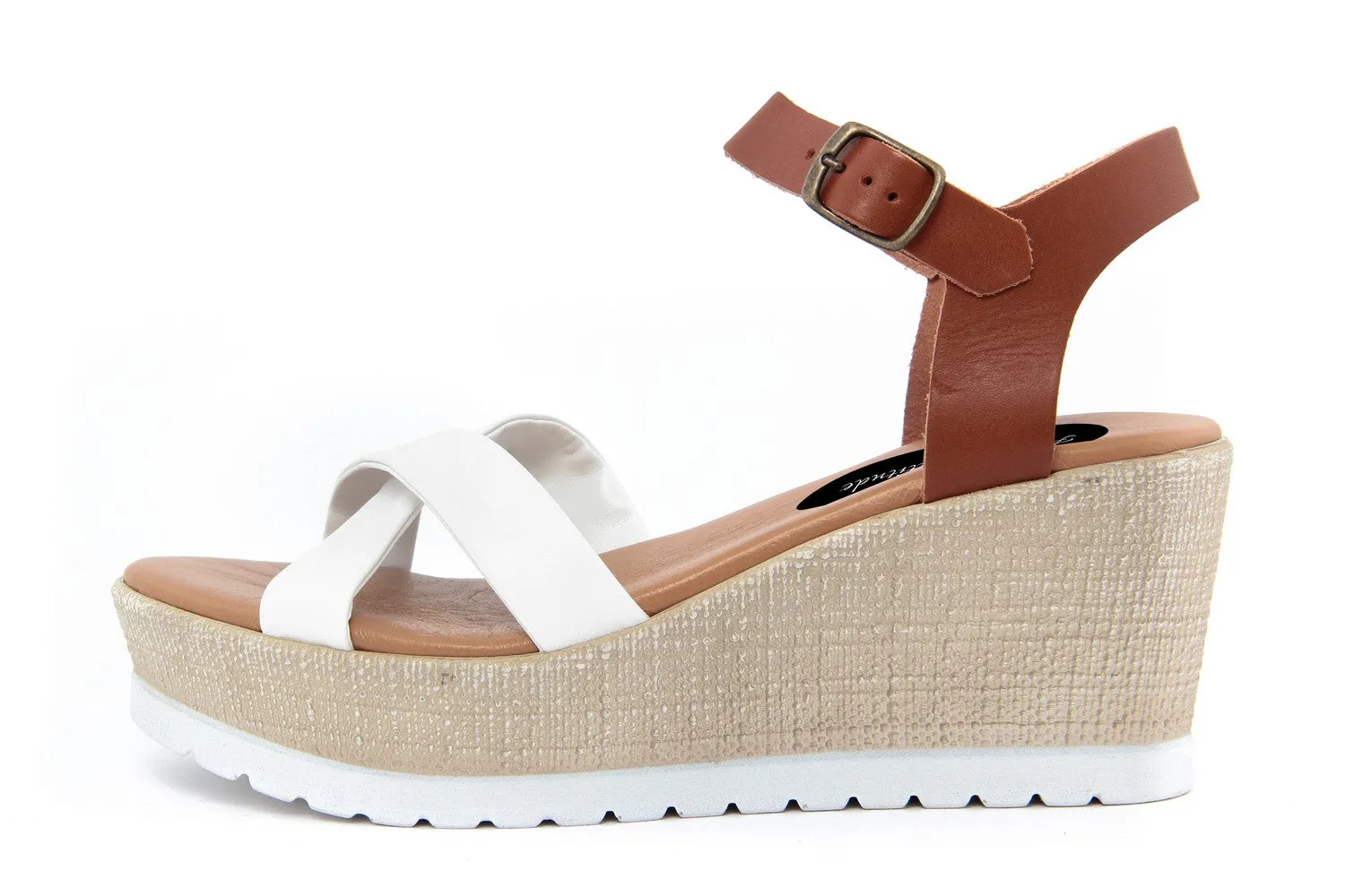 Sandalo con zeppa Donna colore Bianco