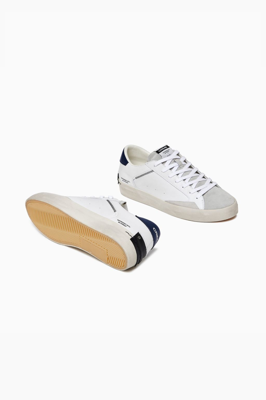 SNEAKER UOMO BIANCO/BLU DISTRESSED 17004 CRIME LONDON
