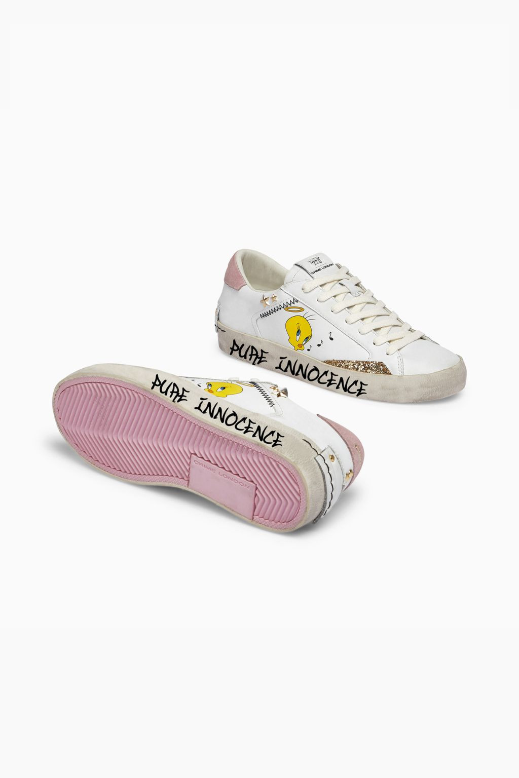 SNEAKERS DONNA BIANCA STAMPA TITTI 88003 CRIME LONDON
