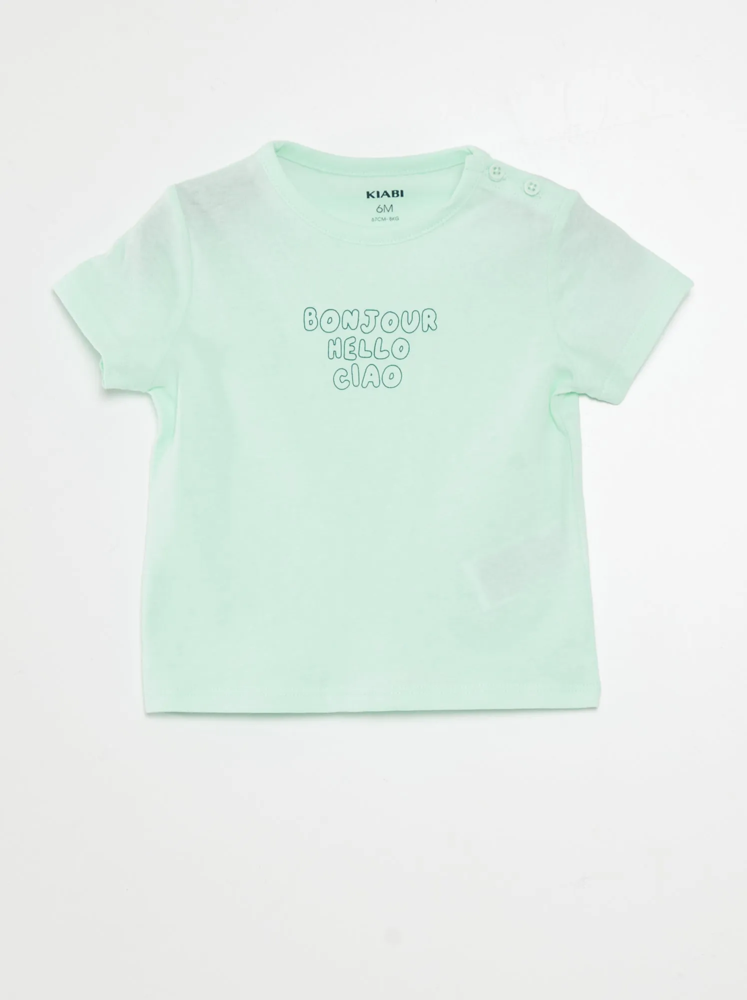 T-shirt a maniche corte con scritta - BLU