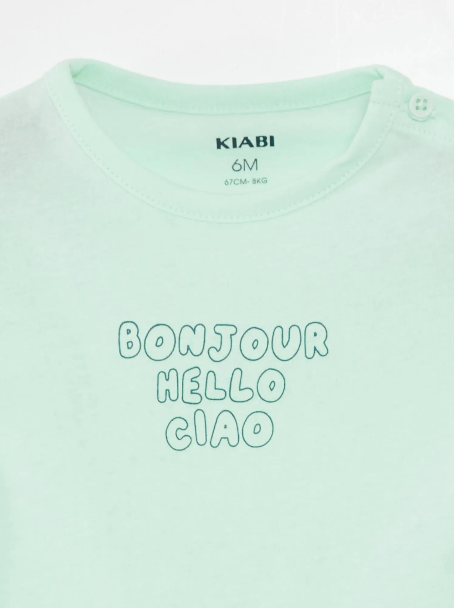 T-shirt a maniche corte con scritta - BLU