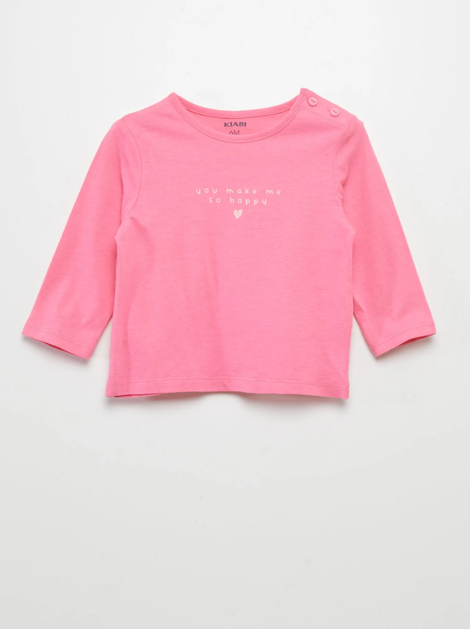 T-shirt con scritta - ROSA