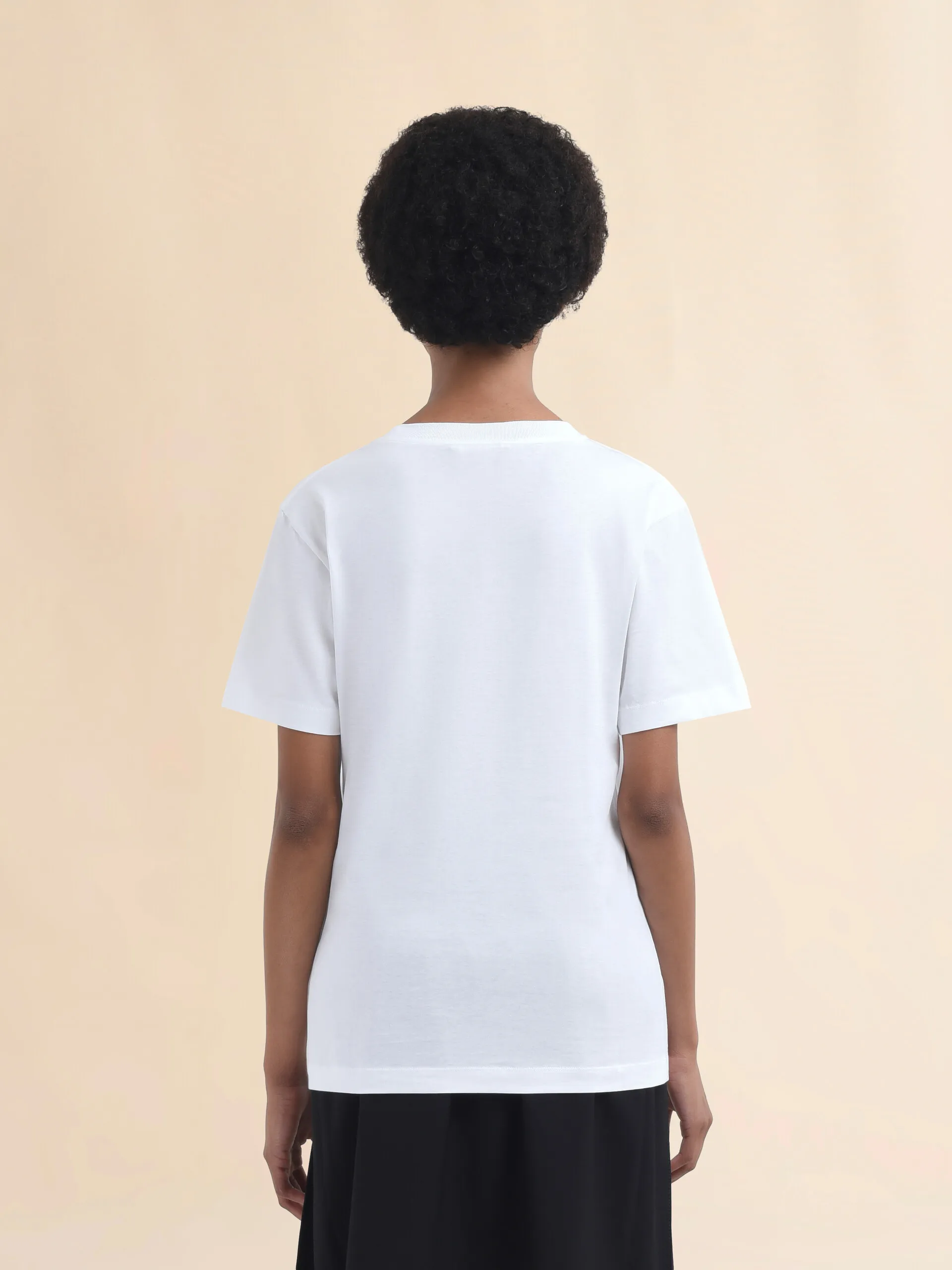 T-shirt in jersey bianco con logo Marni Scribbled
