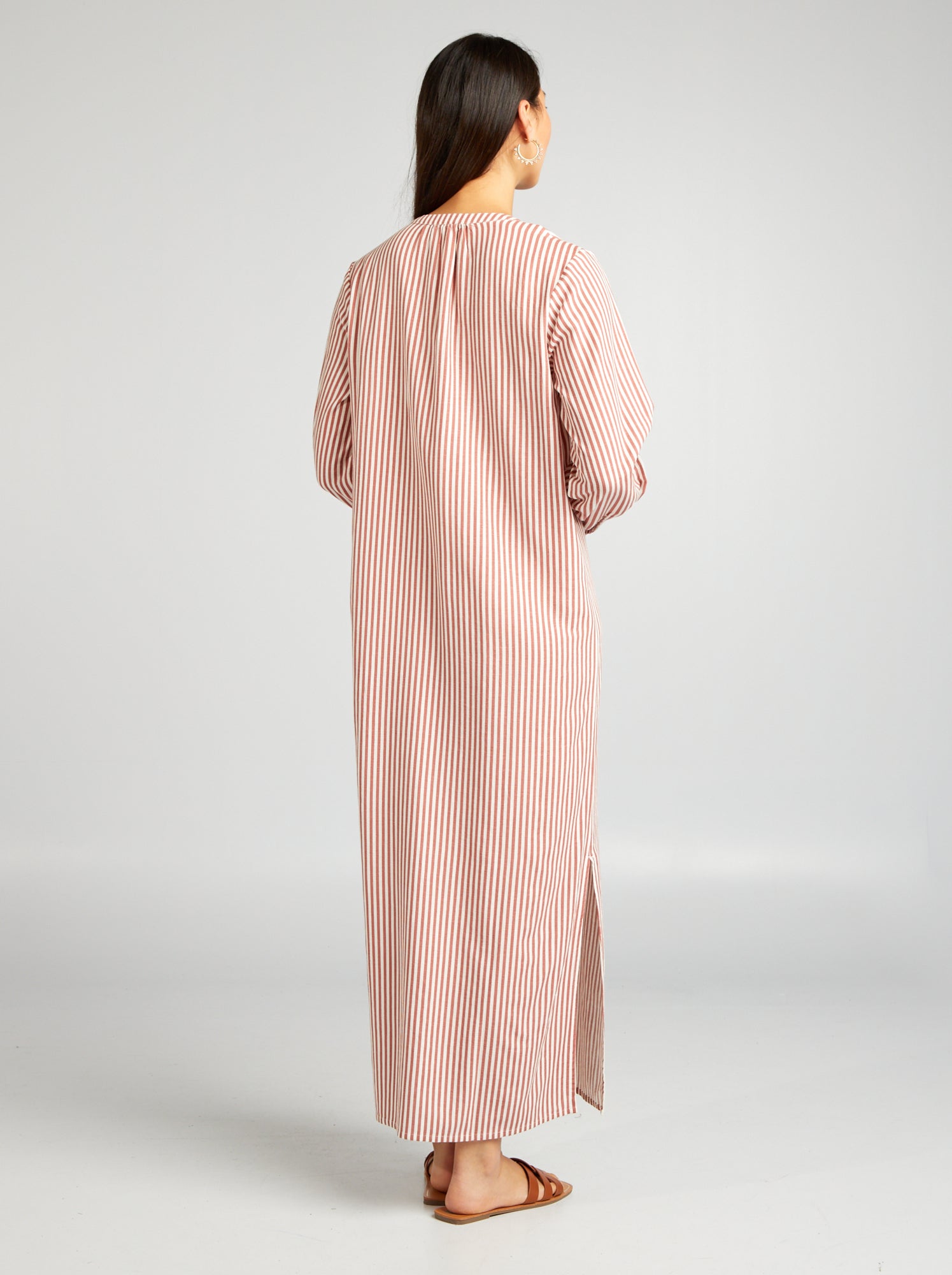 Vestito chemisier a righe - ROSSO
