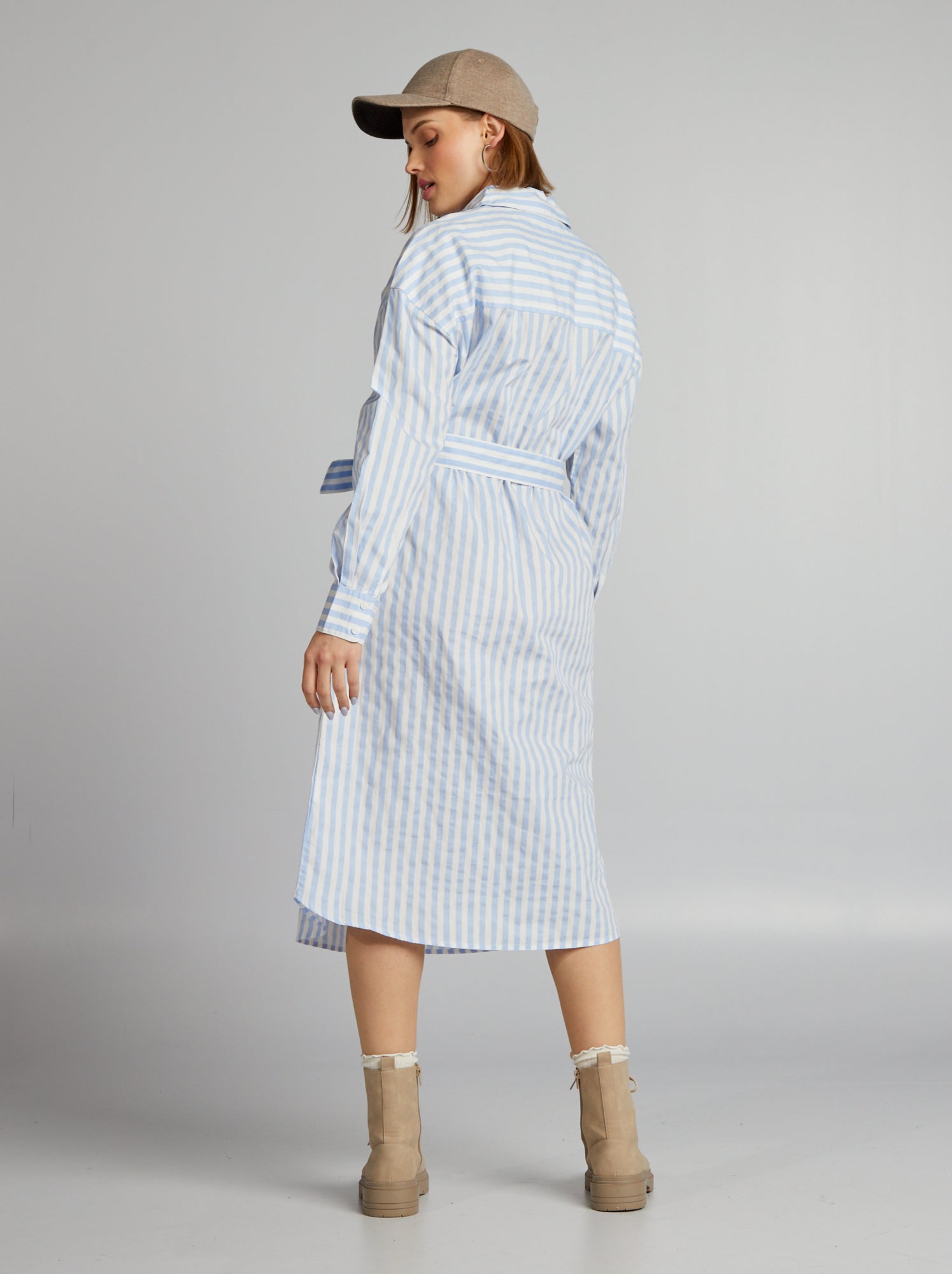 Vestito chemisier in popeline - BLU