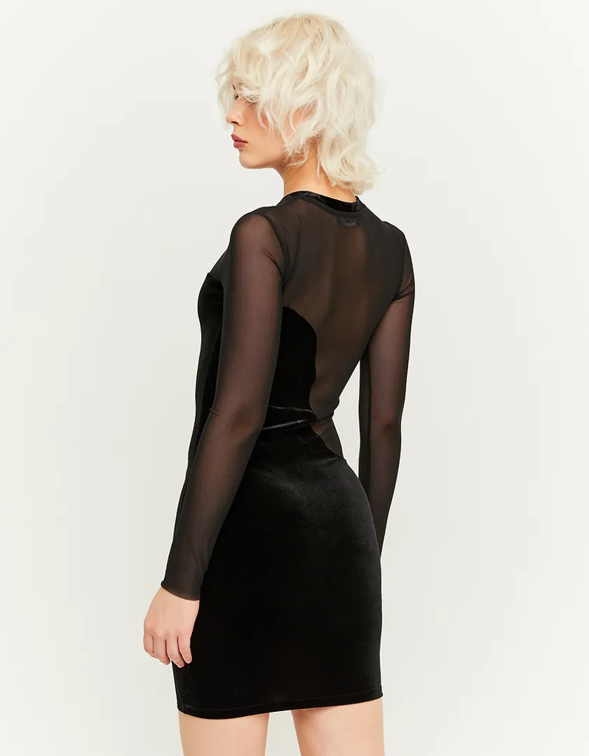 Vestito corto in Velluto Nero  