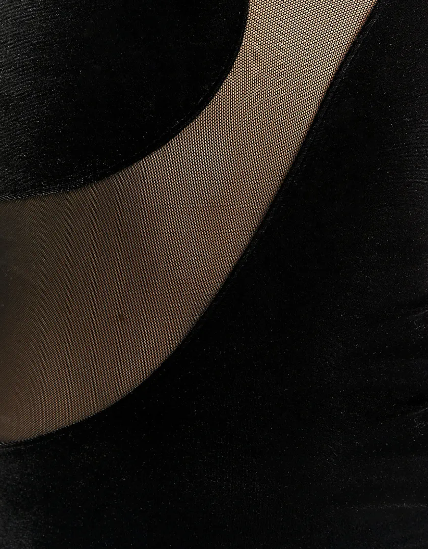 Vestito corto in Velluto Nero  