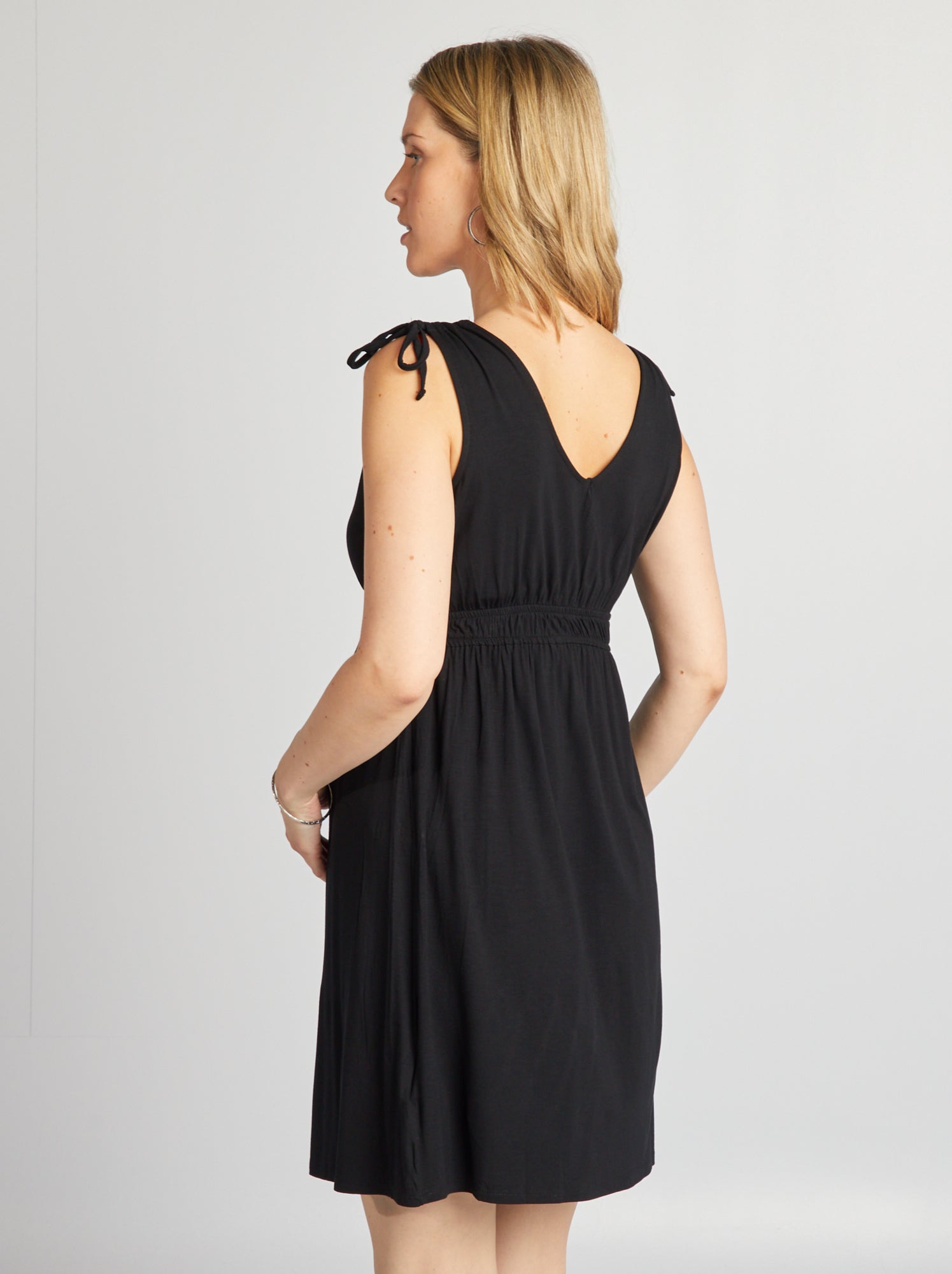Vestito corto per l'allattamento - nero