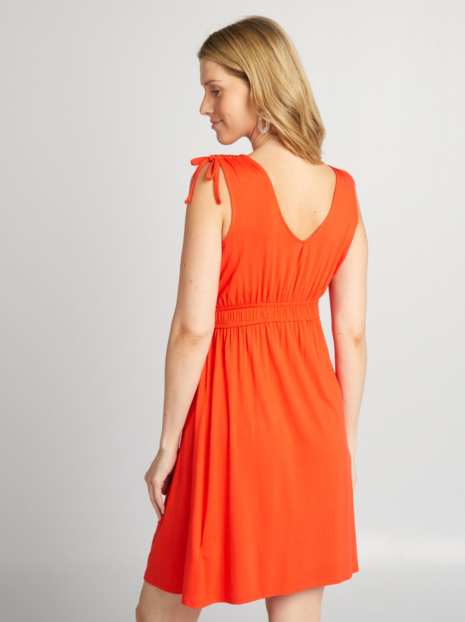 Vestito corto per l'allattamento - rosso