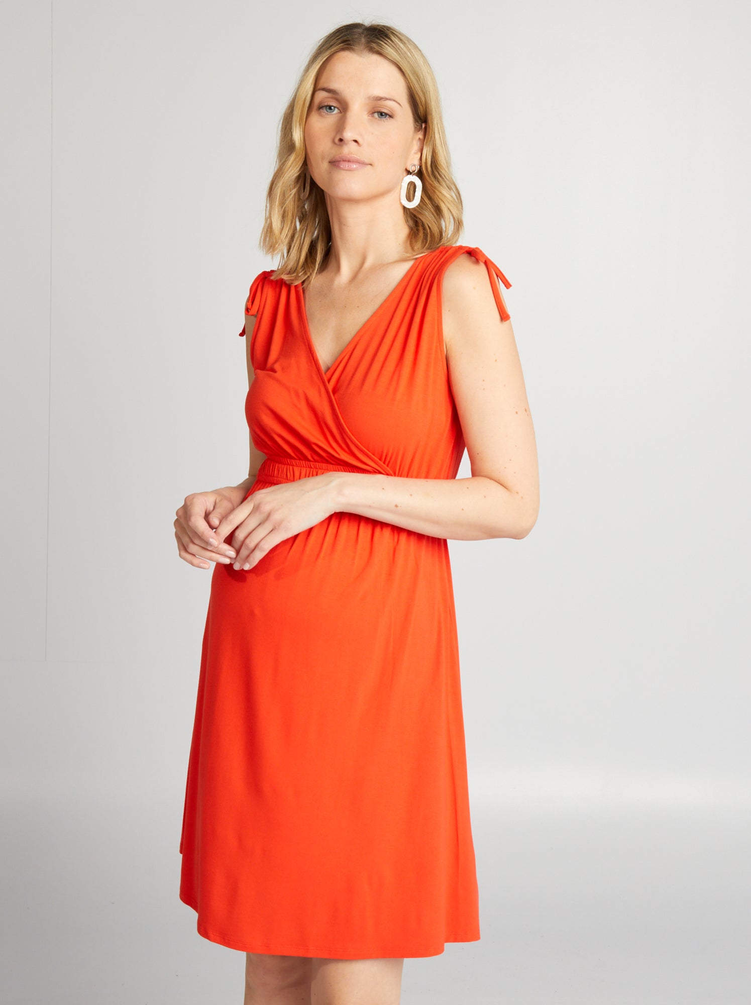Vestito corto per l'allattamento - rosso