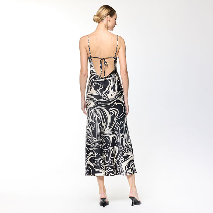 Vestito lungo bianco e nero