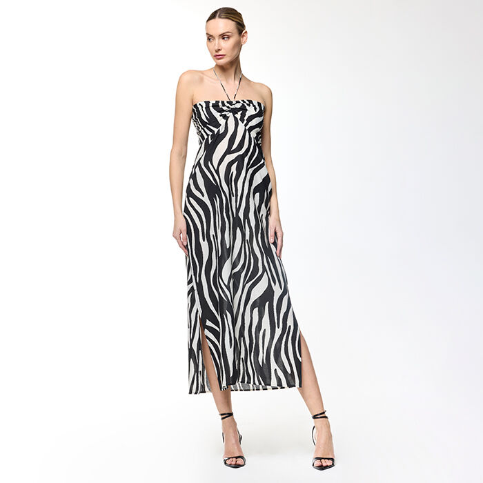 Vestito nero e bianco in tessuto