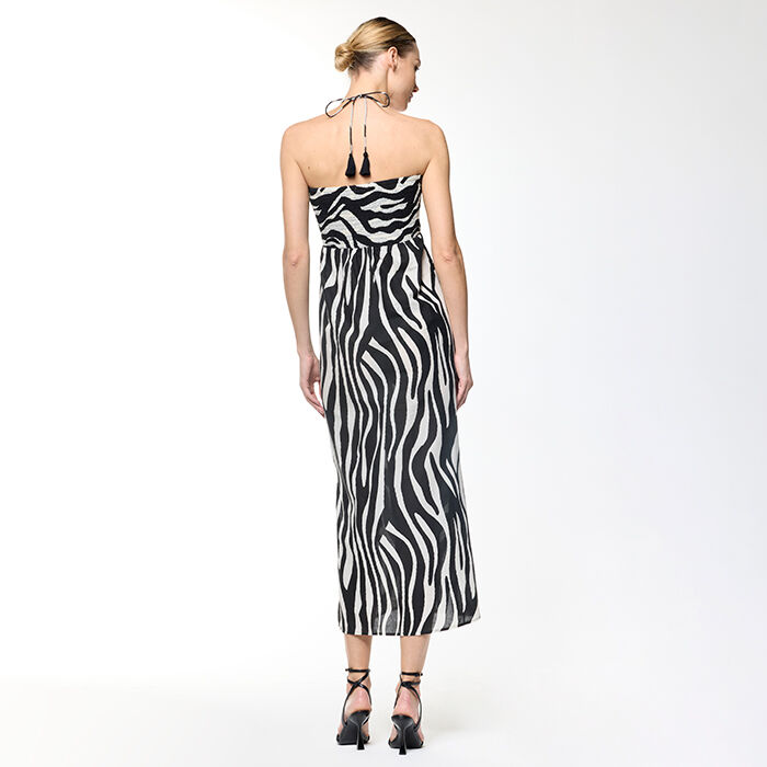 Vestito nero e bianco in tessuto