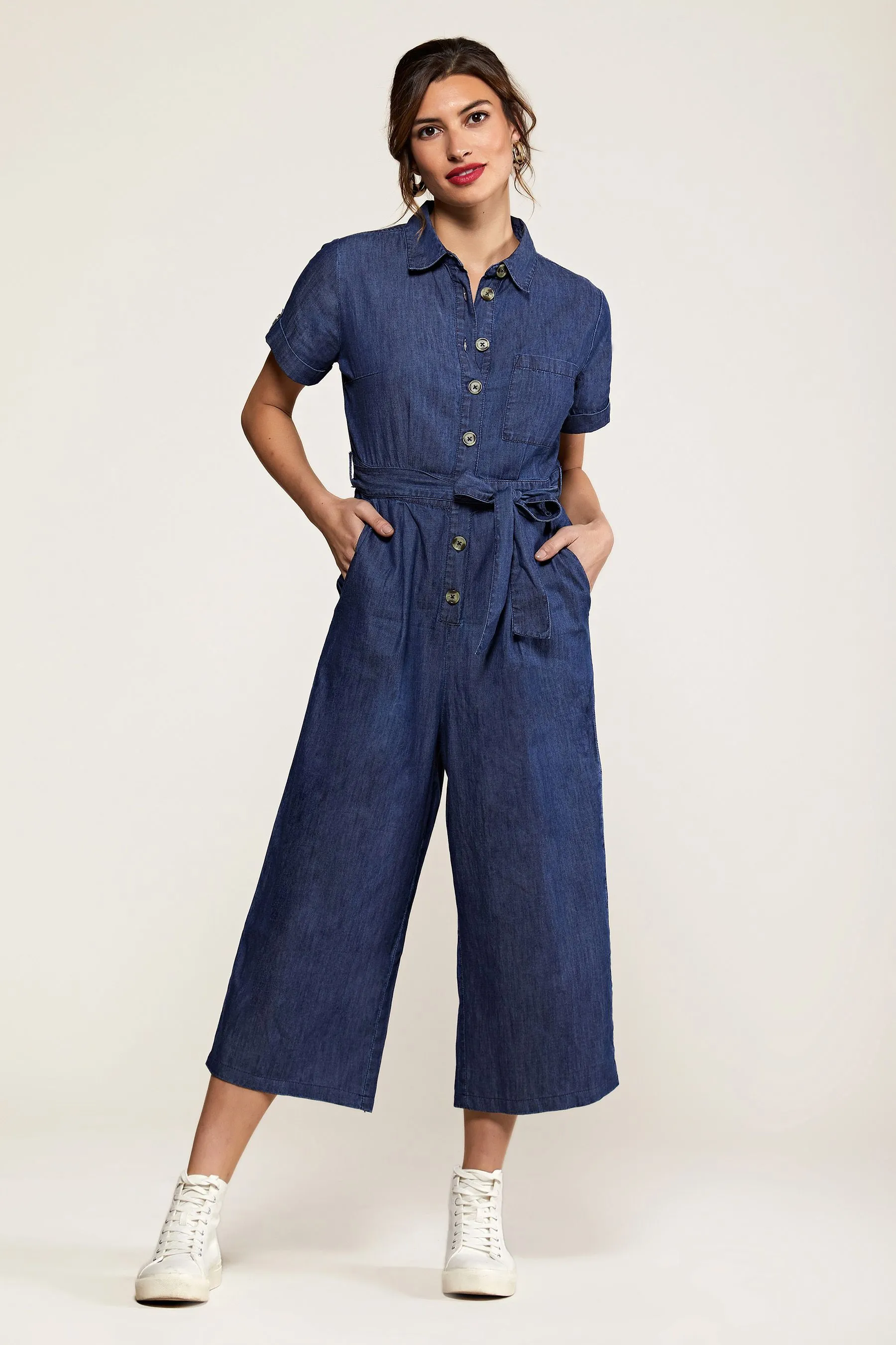 Yumi Denim - salopette lunga con bottoni  Denim